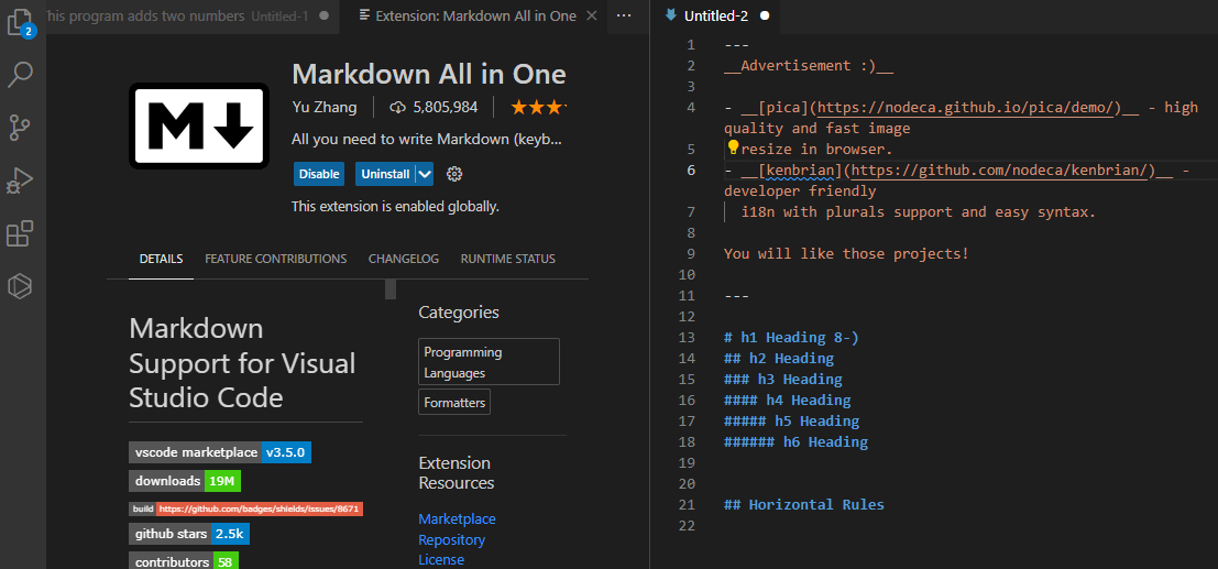 Markdown All in One