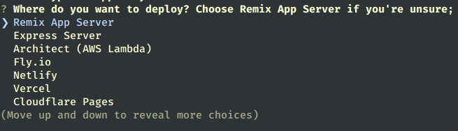 Choose Remix App Server