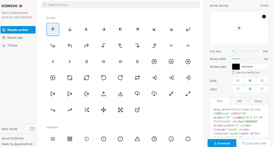 Iconsvg - Quick Customizable SVG Icons 