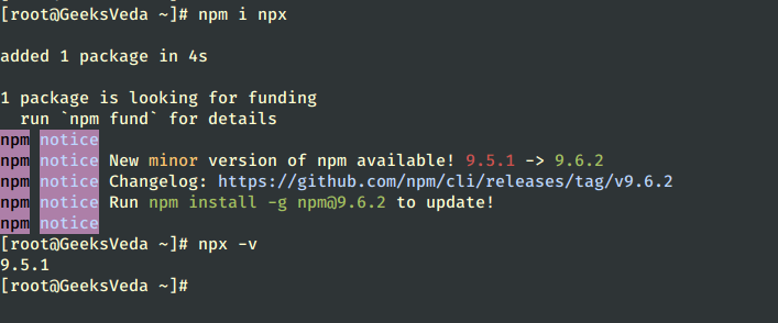 Install NPX in Linux