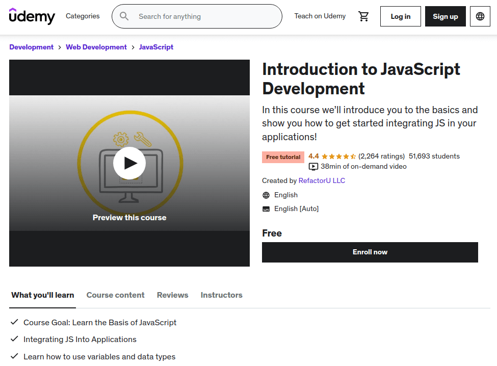 Introduction to JavaScript Development Course