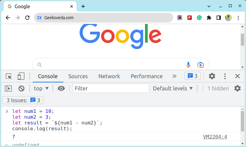 JavaScript Template Literal