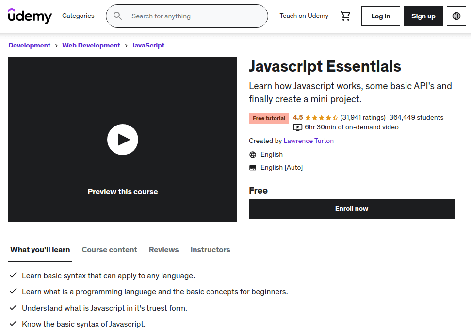 Javascript Essentials Course