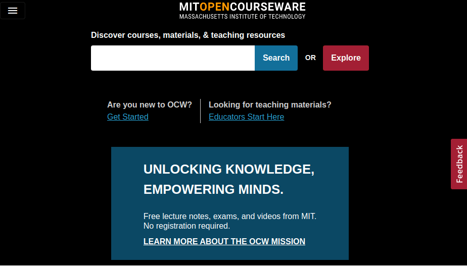 MIT OpenCourseWare 