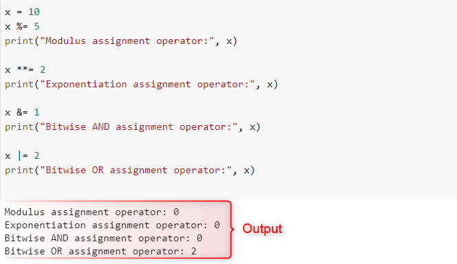 Assignment Operators