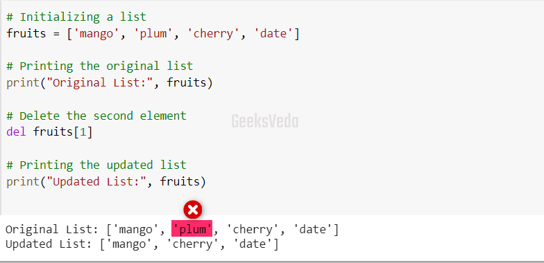 Delete Elements From Python List
