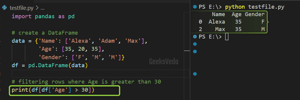 Filter Values of Pandas DataFrame