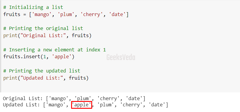  Insert Elements to Python List