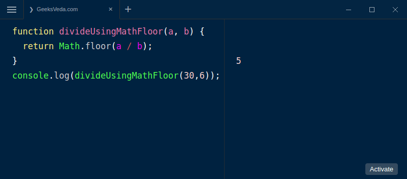 JavaScript Math.floor() Method