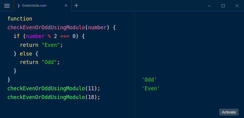 JavaScript Modulo (%) Operator