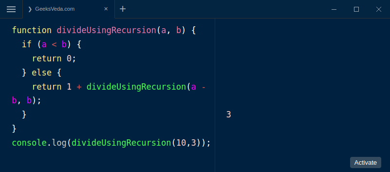 JavaScript Recursion Function