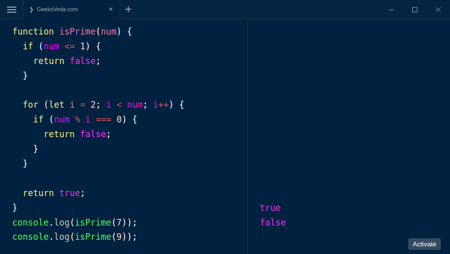 Using JavaScript for loop to Check Divisibility