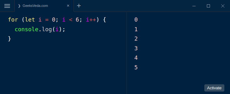 JavaScript for loop Increment Iterator