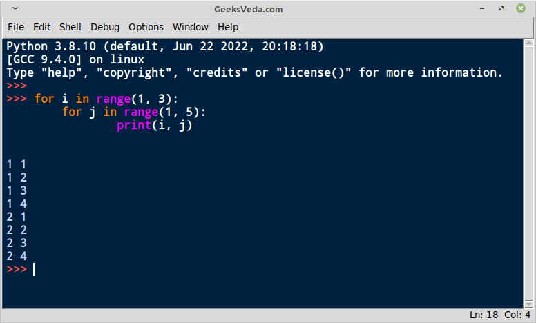 Python Nested Loops