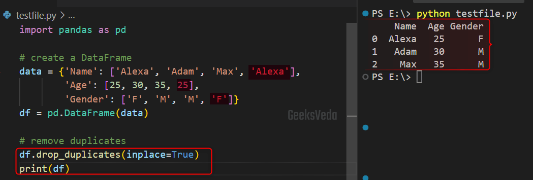 Remove Duplicates From Pandas DataFrame