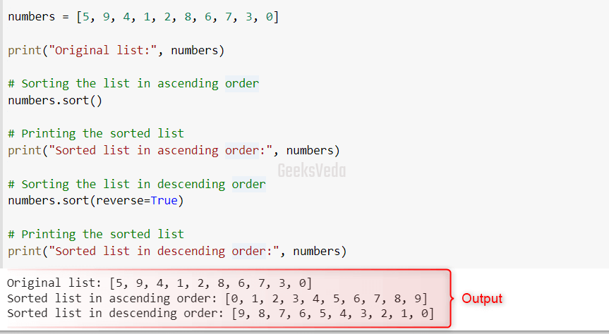 Sort List in Python