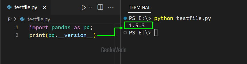 Verify Pandas Installation