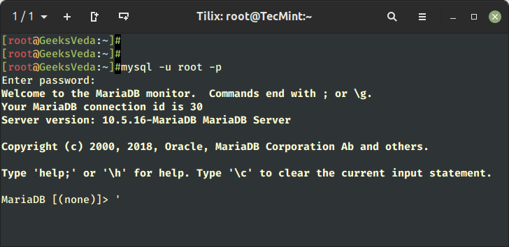 Connect MySQL Shell