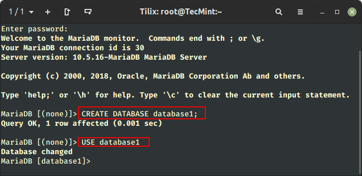 Create MySQL Database