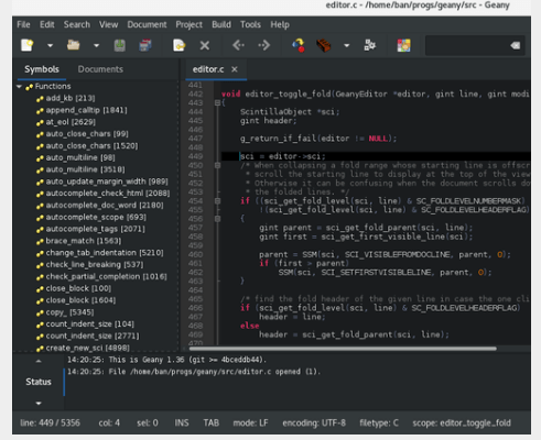 Geany Code Editor