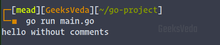 Go Single line Comments