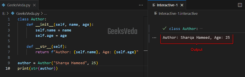 Implement __str__() for a Python Class