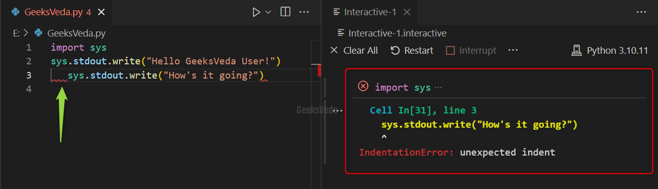 IndentationError - unexpected indent