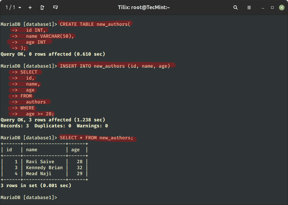 Insert Data From One Table To Another in SQL