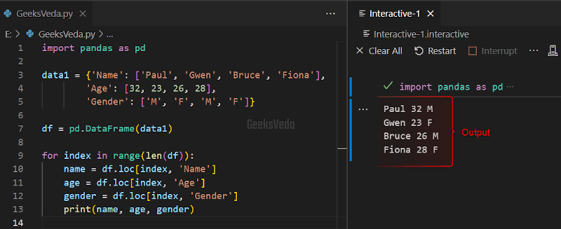 Iterate Over Rows in Pandas Using For Loop