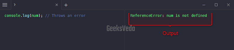 ReferenceError: num is not defined