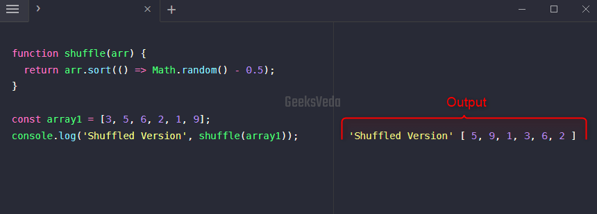 Shuffle JavaScript Array Using sort()