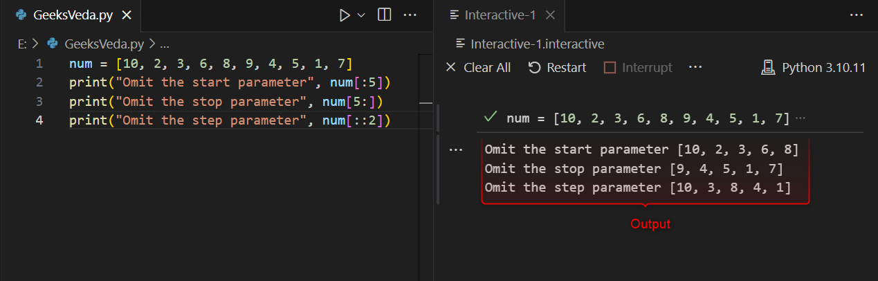 Skip Start, Stop, or Step Slicing Parameters in Python