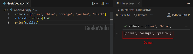 Slicing to Extract a Sublist in Python