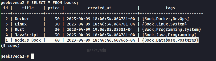 Update Multiple Rows in PostgreSQL