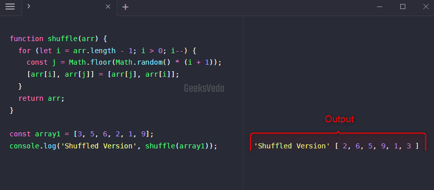 Using Fisher-Yates Algorithm in JavaScript