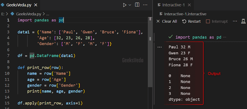 Using apply() Method in Python Panda