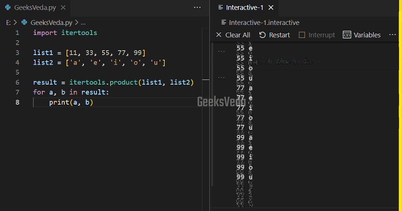 Using product() Method in itertools Module