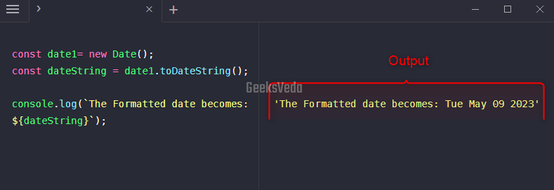 Using toDateString() Method in JavaScript