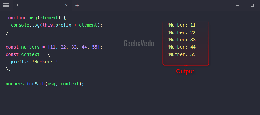 "thisArg" Parameter in forEach() Method