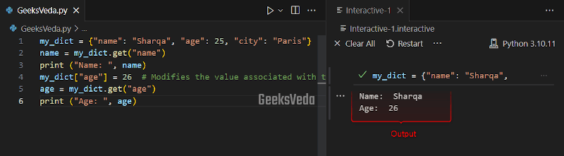 Access and Modify Dictionary By Key-Value Pair