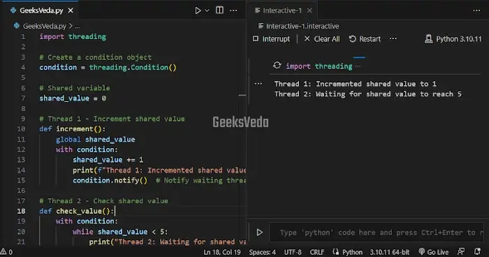 Condition - Thread Synchronization in Python