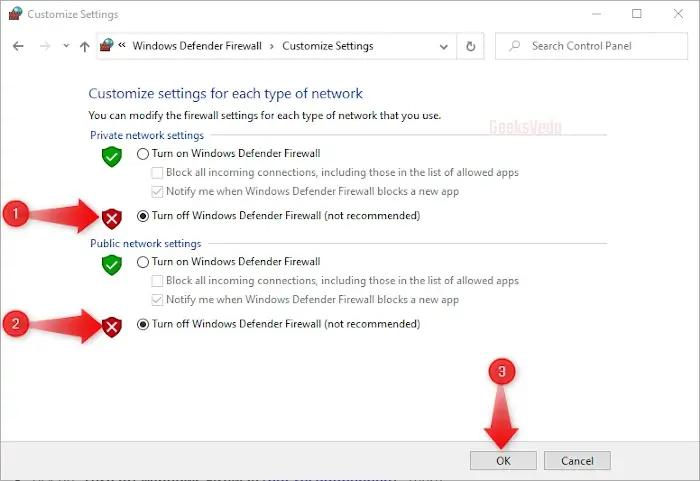 Disable Antivirus or Firewall