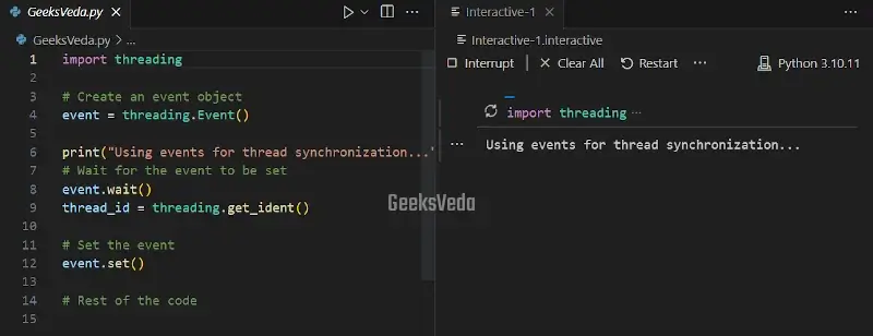 Events - Thread Synchronization in Python