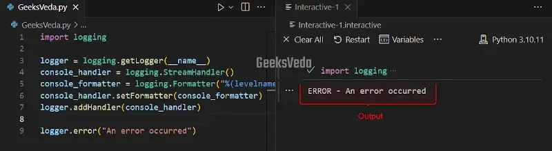 Format Log Messages for Console Output