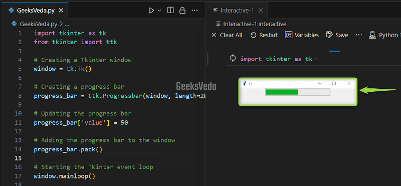 GUI Progress Bar Using "tkinter" in Python