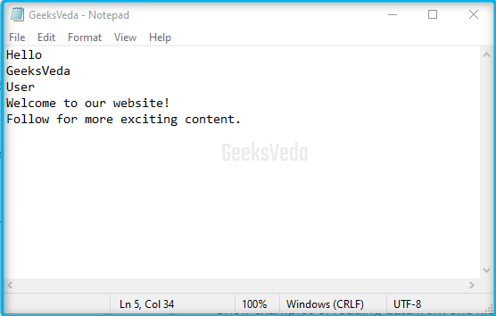 GeeksVeda txt File