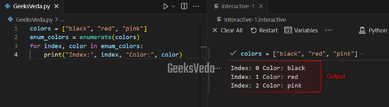 Loop Over an Enumerate Object in Python