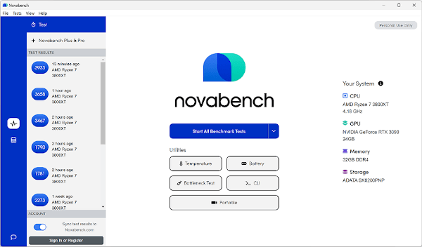Novabench - Computer Benchmark Software