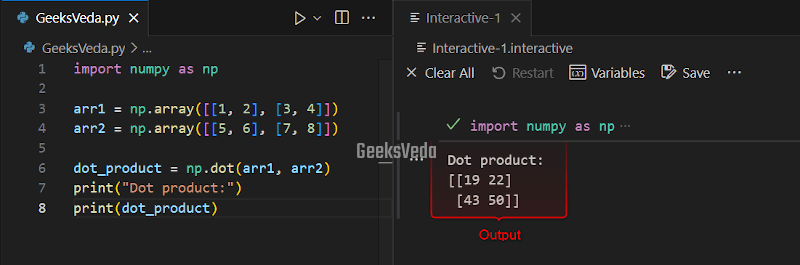 NumPy dot() Method in Python