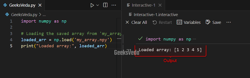 NumPy load() Method in Python